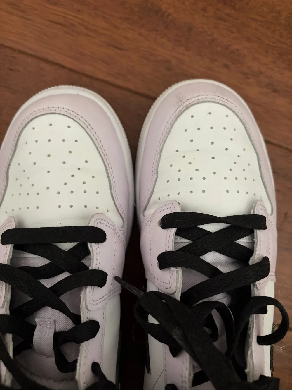 Jordan Kids' Sneakers - White & Lavender with Black Swoosh
